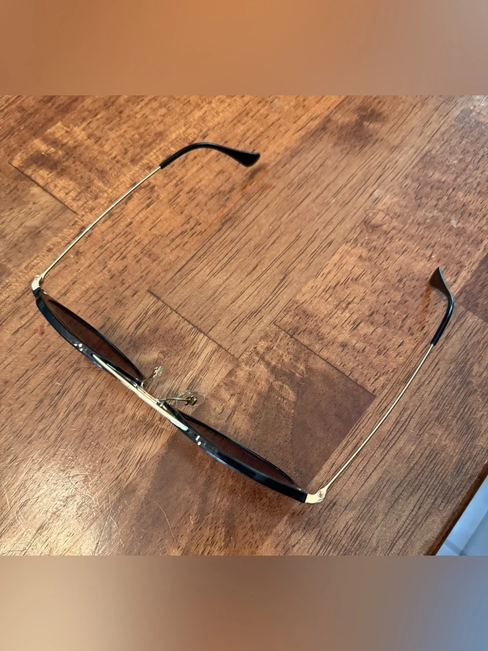 Classic Black Round Metal-Trim Sunglasses